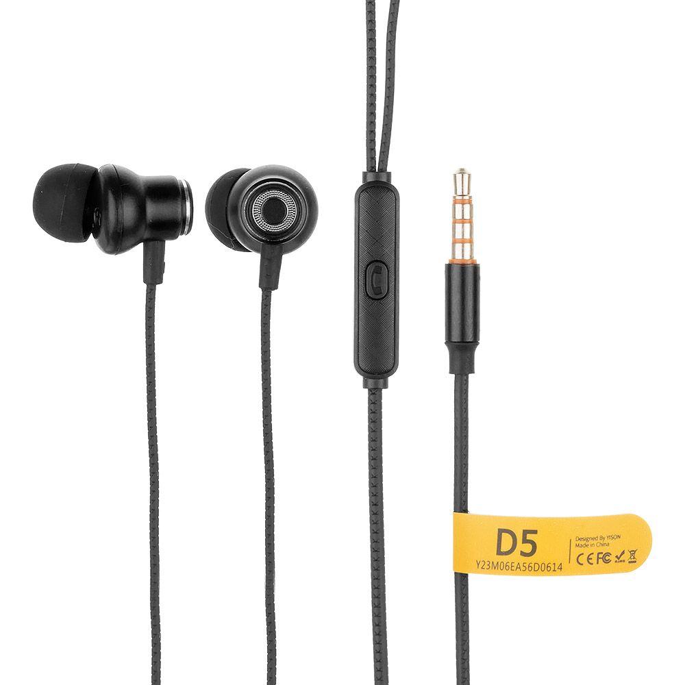 Гарнитура Celebrat D5 внутриканальная  металлическая (черная)