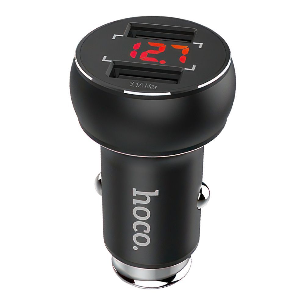 АЗУ HOCO Z22 2xUSB, 3.1А, LED дисплей (черный)