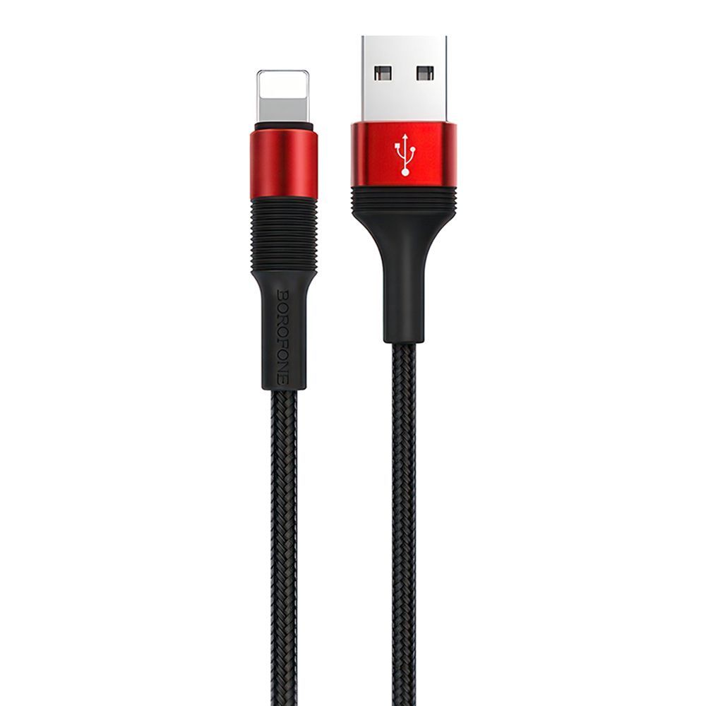 USB кабель BOROFONE BX21 Outstanding Lightning 8-pin, 2.4А, 1м, нейлон (черный)