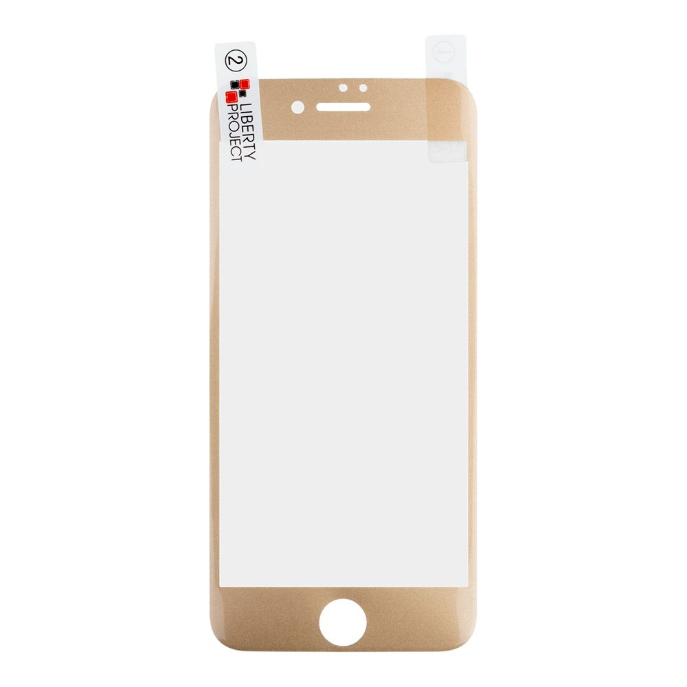 Защитная пленка акриловая 3D "LP" для iPhone 6/6s с золотой рамкой (прозрачная)