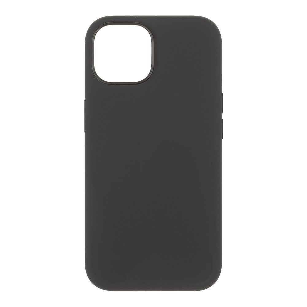 Силиконовый чехол для iPhone 15 "Silicone Case" с магнитным кольцом (черный)