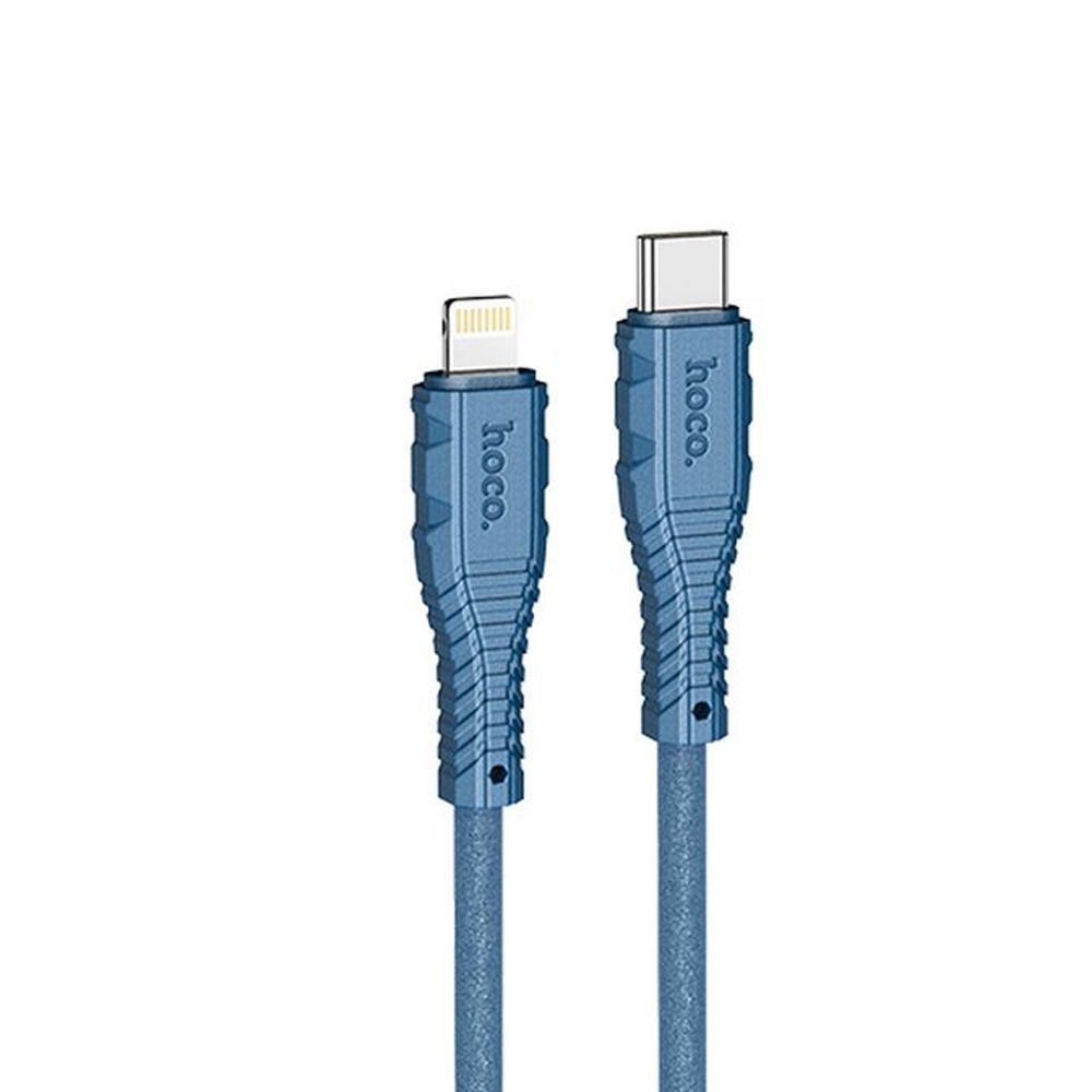 USB-C кабель HOCO X67 Nano Lightning 8-pin, 3А, PD20W, 1м, силикон (синий)