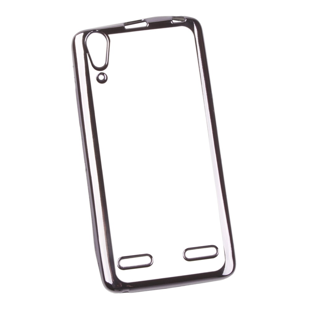Силиконовый чехол "LP" для Lenovo A6000 TPU (прозрачный с черной хром рамкой) европакет