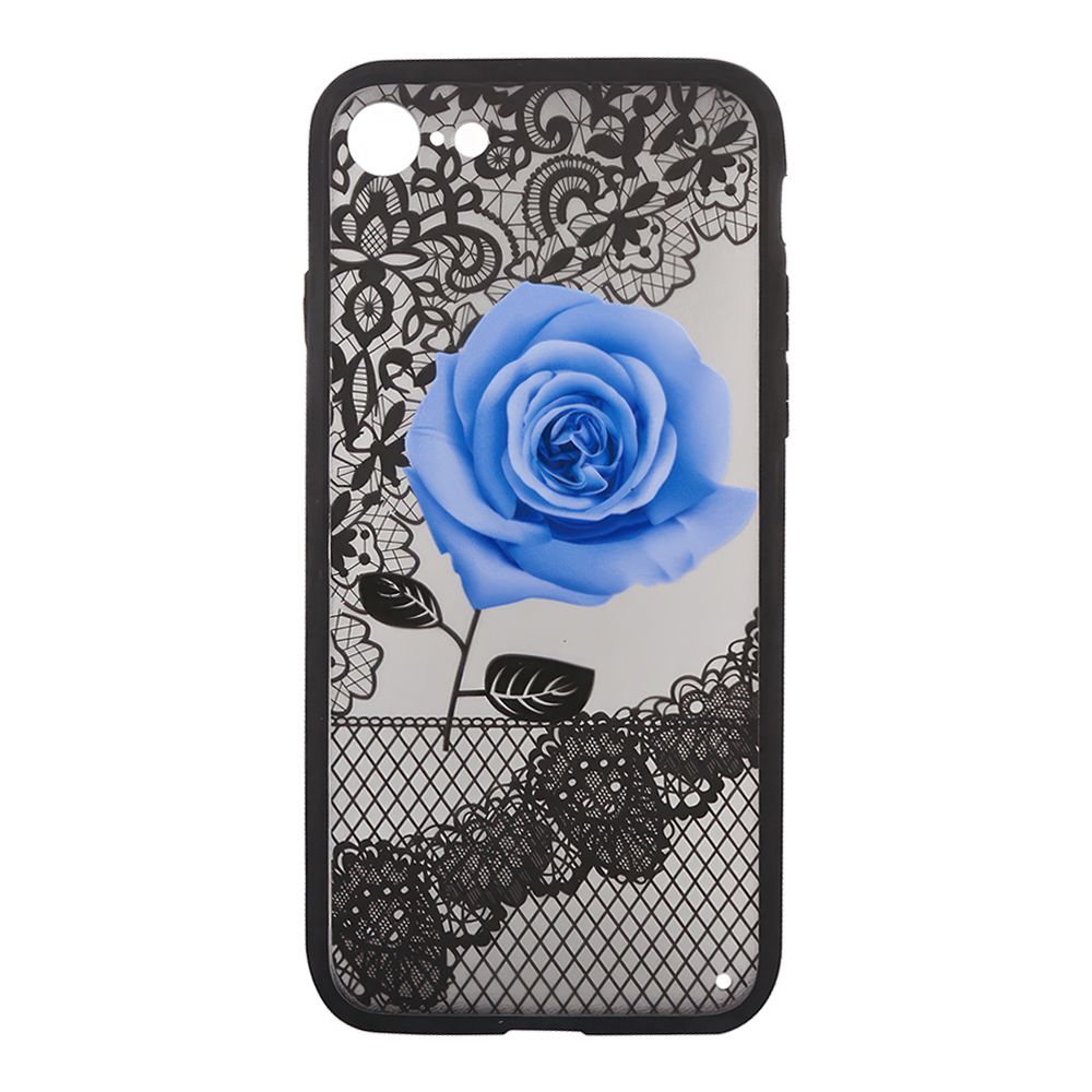 Защитная крышка "LP" для iPhone SE 2/8/7 Роза голубая (европакет)