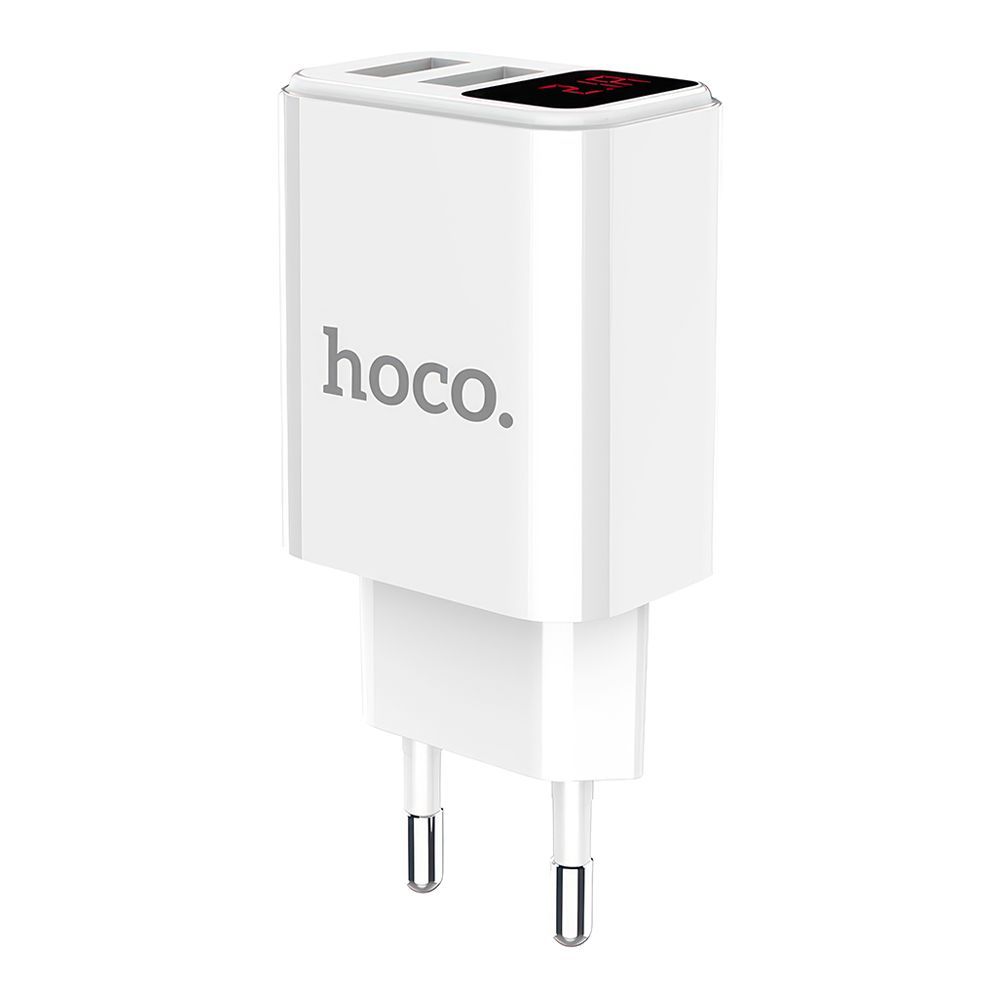 СЗУ HOCO C63A Victoria 2xUSB, 2.1А, LED дисплей (белый)