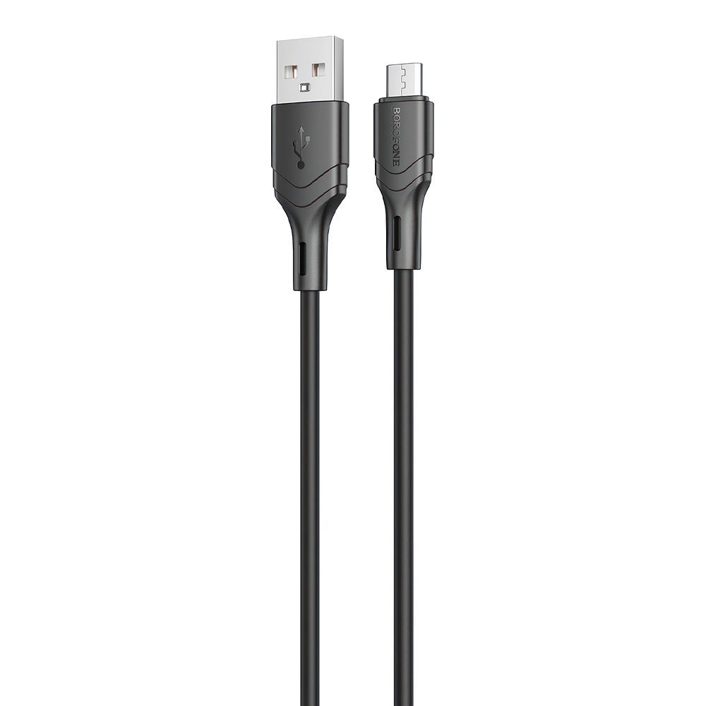 USB кабель BOROFONE BX99 Method MicroUSB, 2.4А, 1м, силикон (черный)