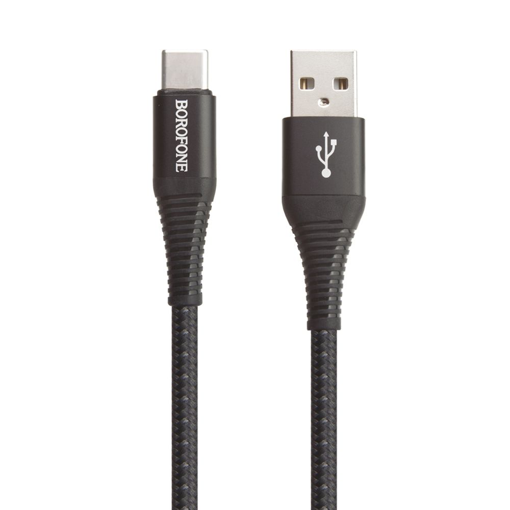 USB кабель BOROFONE BX29 Endurant Type-C, 3А, 1м, нейлон (черный)