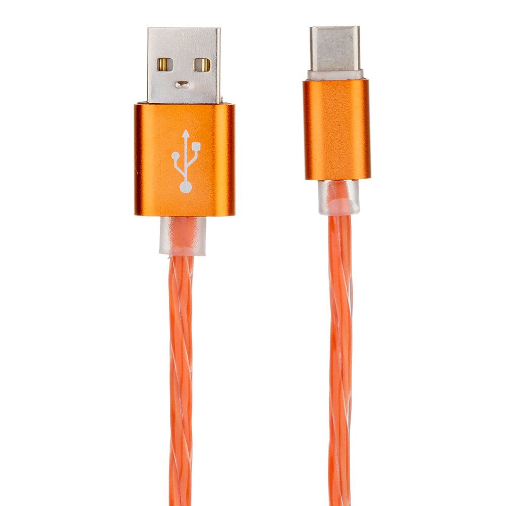 USB кабель "LP" Type-C Косичка 1м. (оранжевый/европакет)