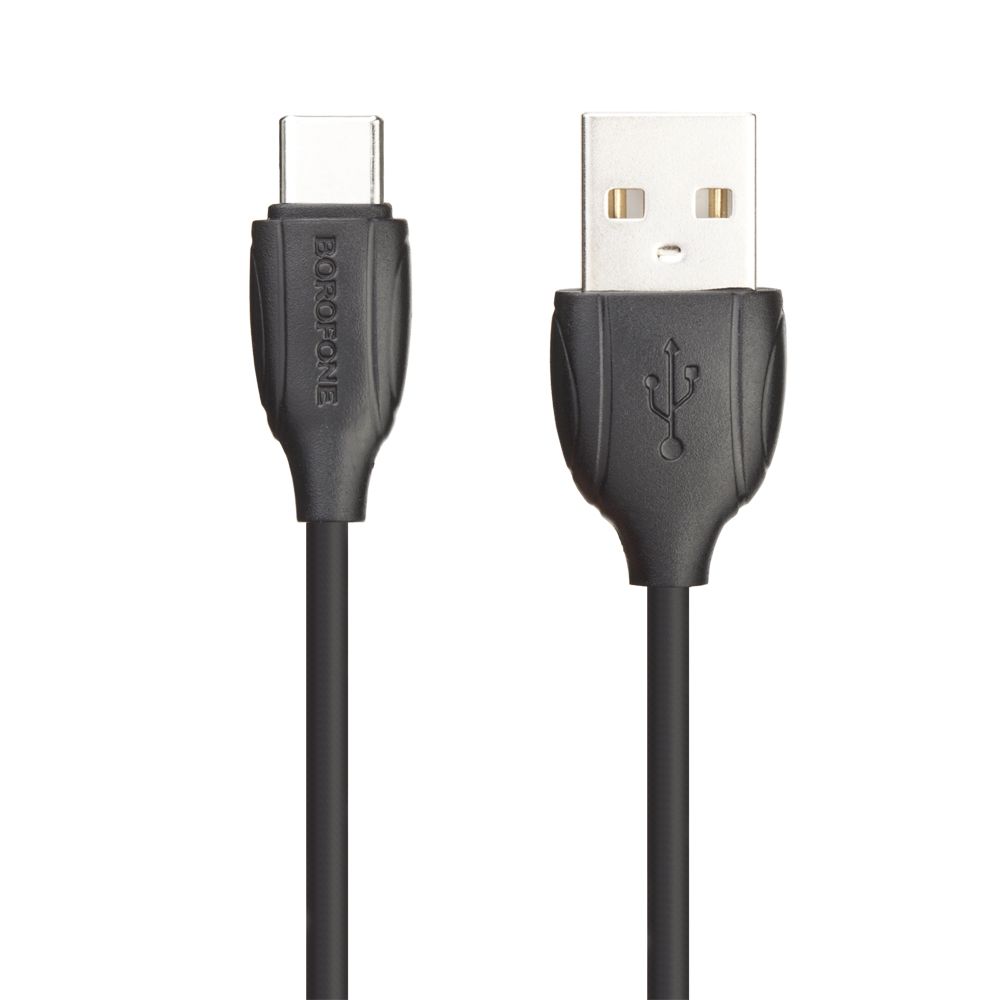 USB кабель BOROFONE BX19 Benefit Type-C, 3А, 1м, PVC (черный)