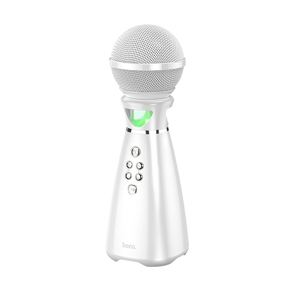 Караоке-микрофон HOCO BK6 Hi-song BT5.0, 5W, AUX/microSD, LED (белый)