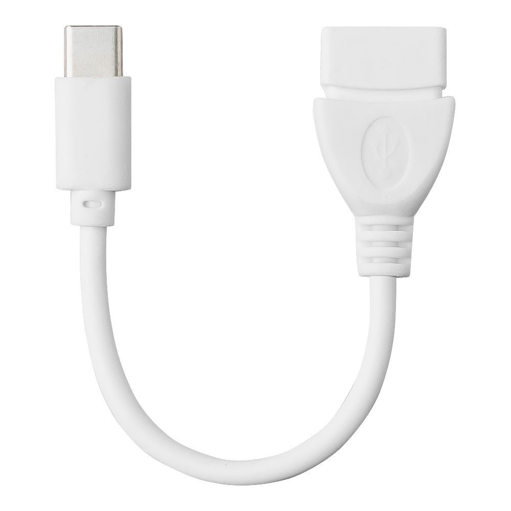 USB OTG адаптер на разъем USB Type-C на USB ПВХ провод (белый/европакет)