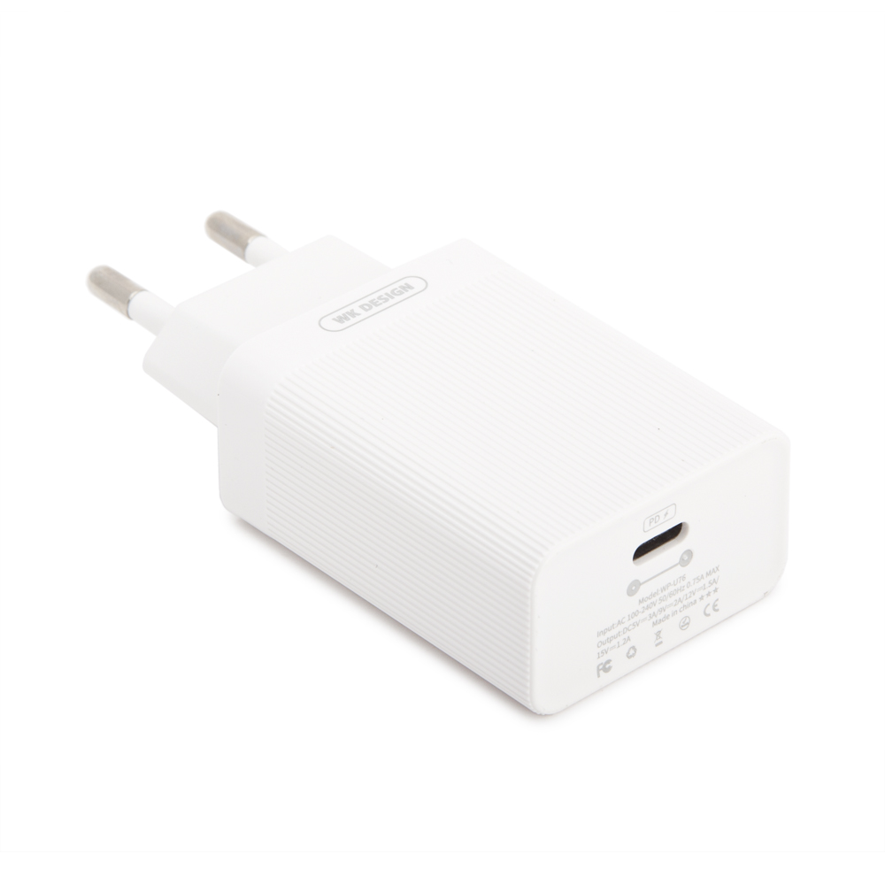 СЗУ WK Lochon WP-U76i 1xUSB-C, PD18W + USB-C кабель Lightning 8-pin, 1м (белый)
