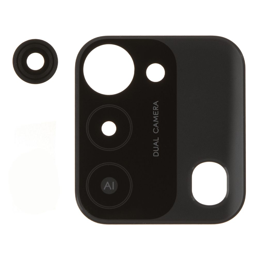 Стекло задней камеры для Tecno Spark 8C (KG5N) (черный)