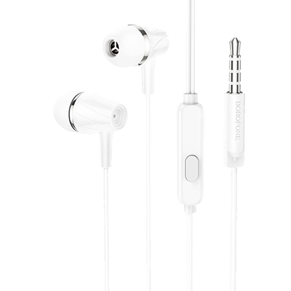 Гарнитура BOROFONE BM69 Universal 3.5мм, внутриканальная, 1.2м (белый)
