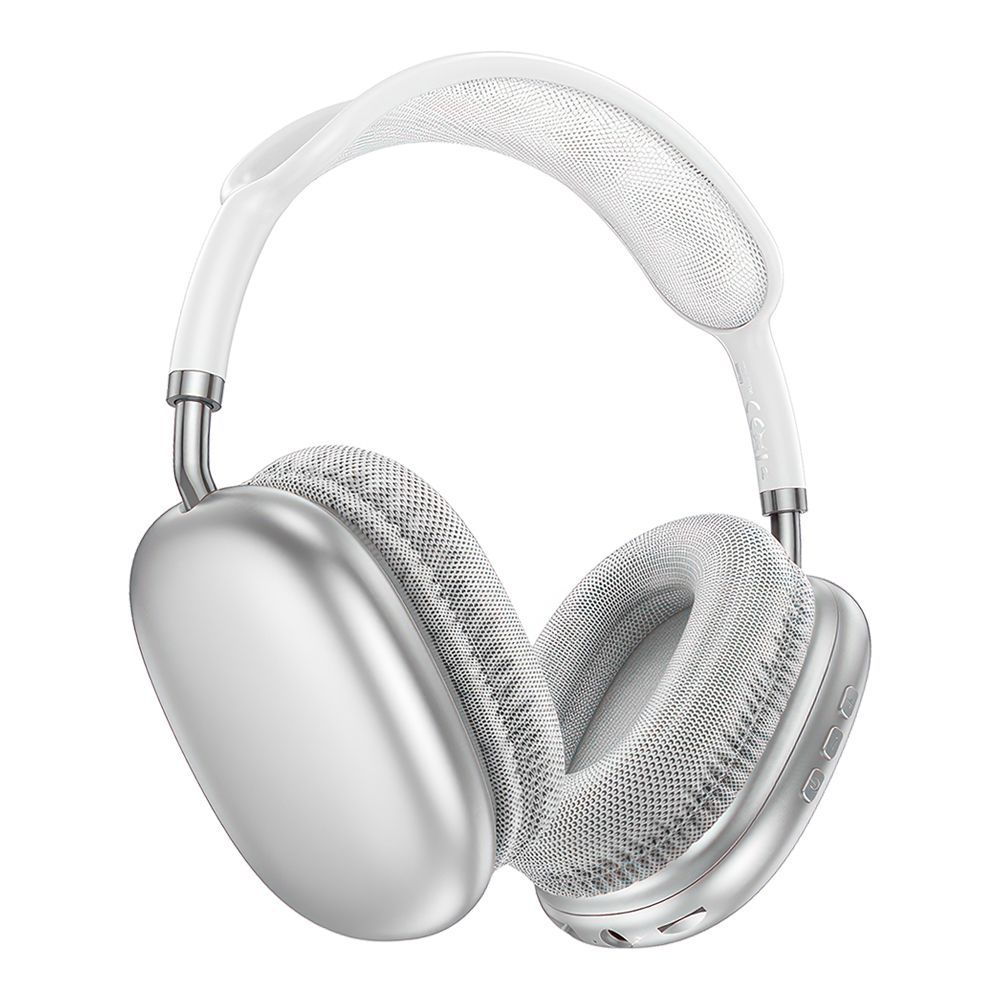 Bluetooth гарнитура BOROFONE BO22 Plus Elegant BT 5.4, 3.5мм, MicroSD, накладная, громкость +/- (серебрянный)