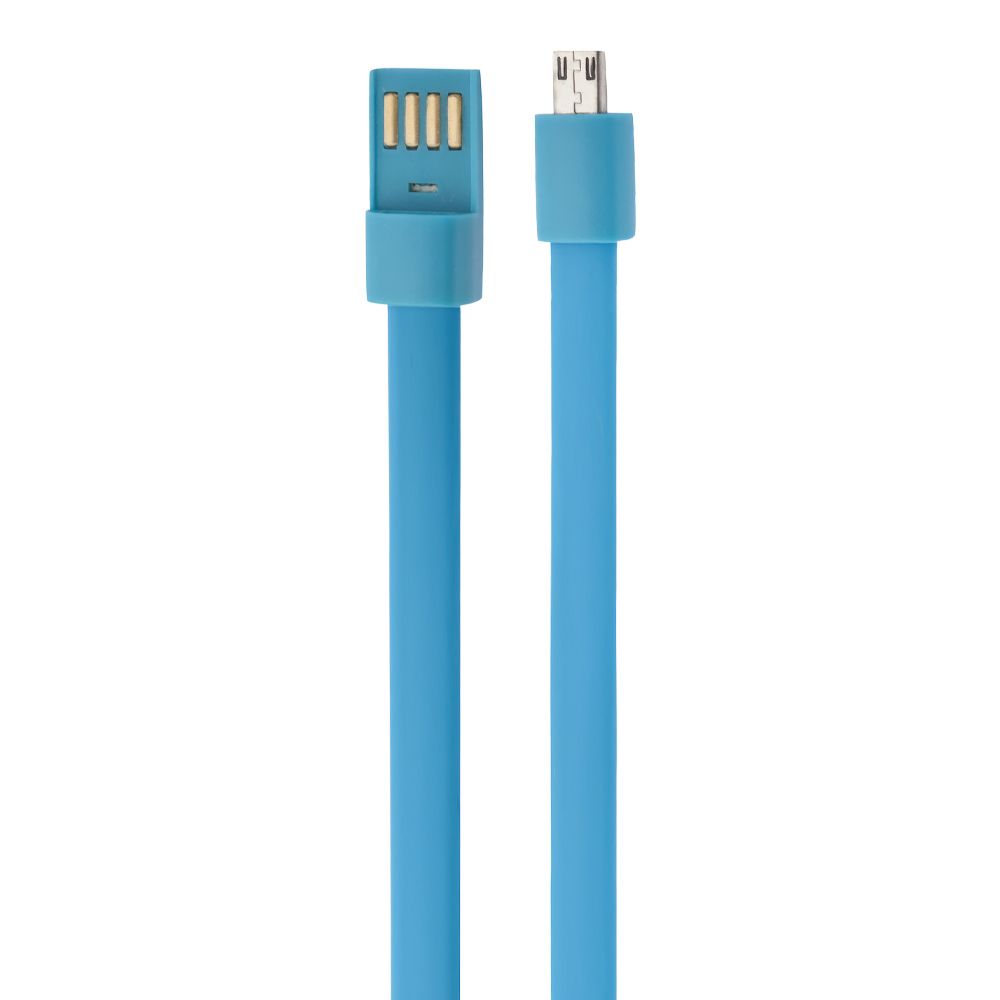 USB кабель "LP" Micro USB "плоский браслет" (голубой/европакет)