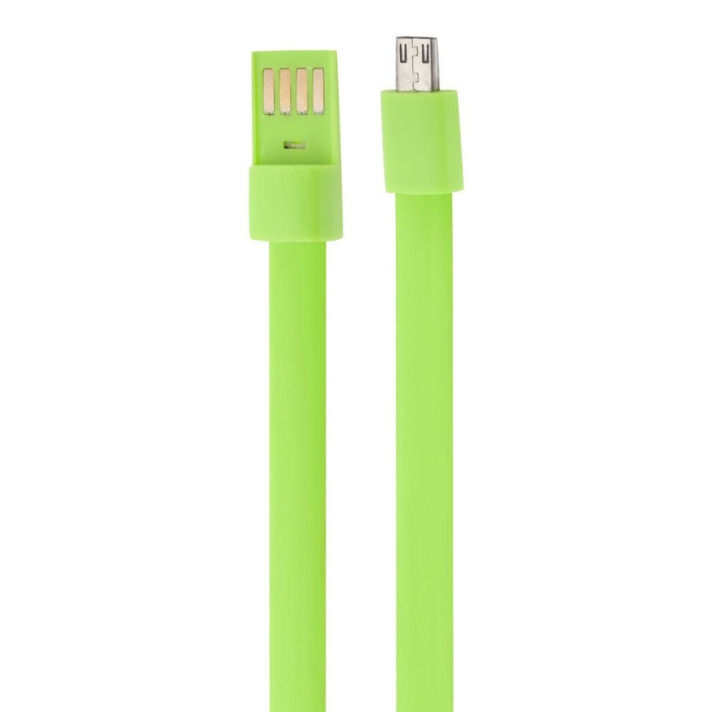 USB кабель "LP" Micro USB "плоский браслет" (зеленый/европакет)