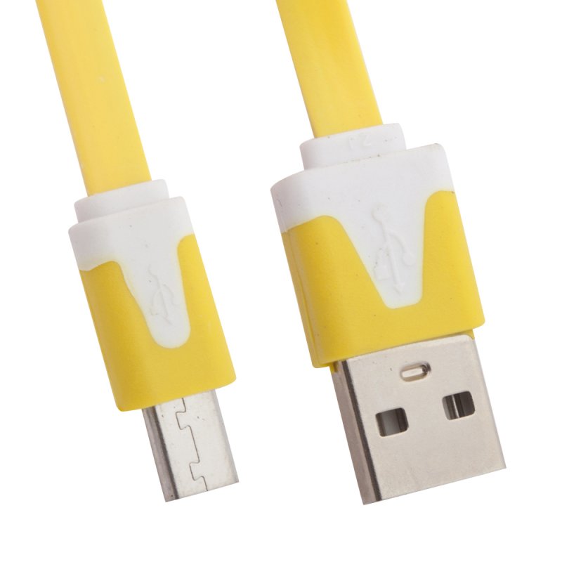 USB кабель "LP" Micro USB плоский узкий (желтый/европакет)