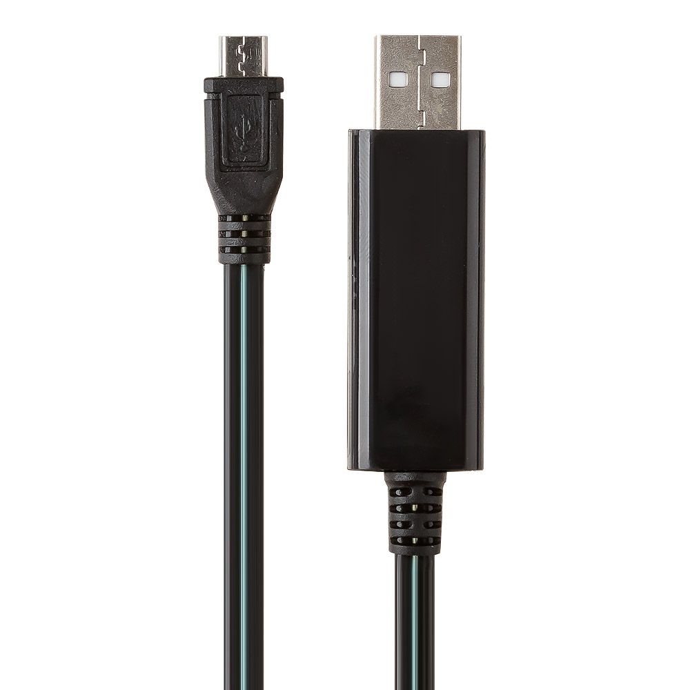 LED USB Дата-кабель "Micro USB" (черный/коробка)