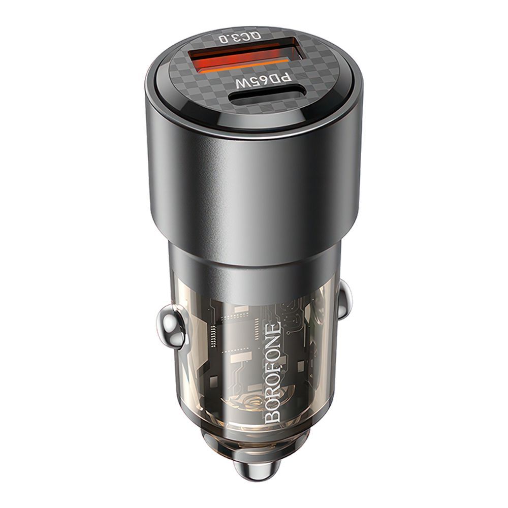 АЗУ BOROFONE BZ20A Smart 1xUSB, 1xUSB-C, 3А, PD65W (черный)