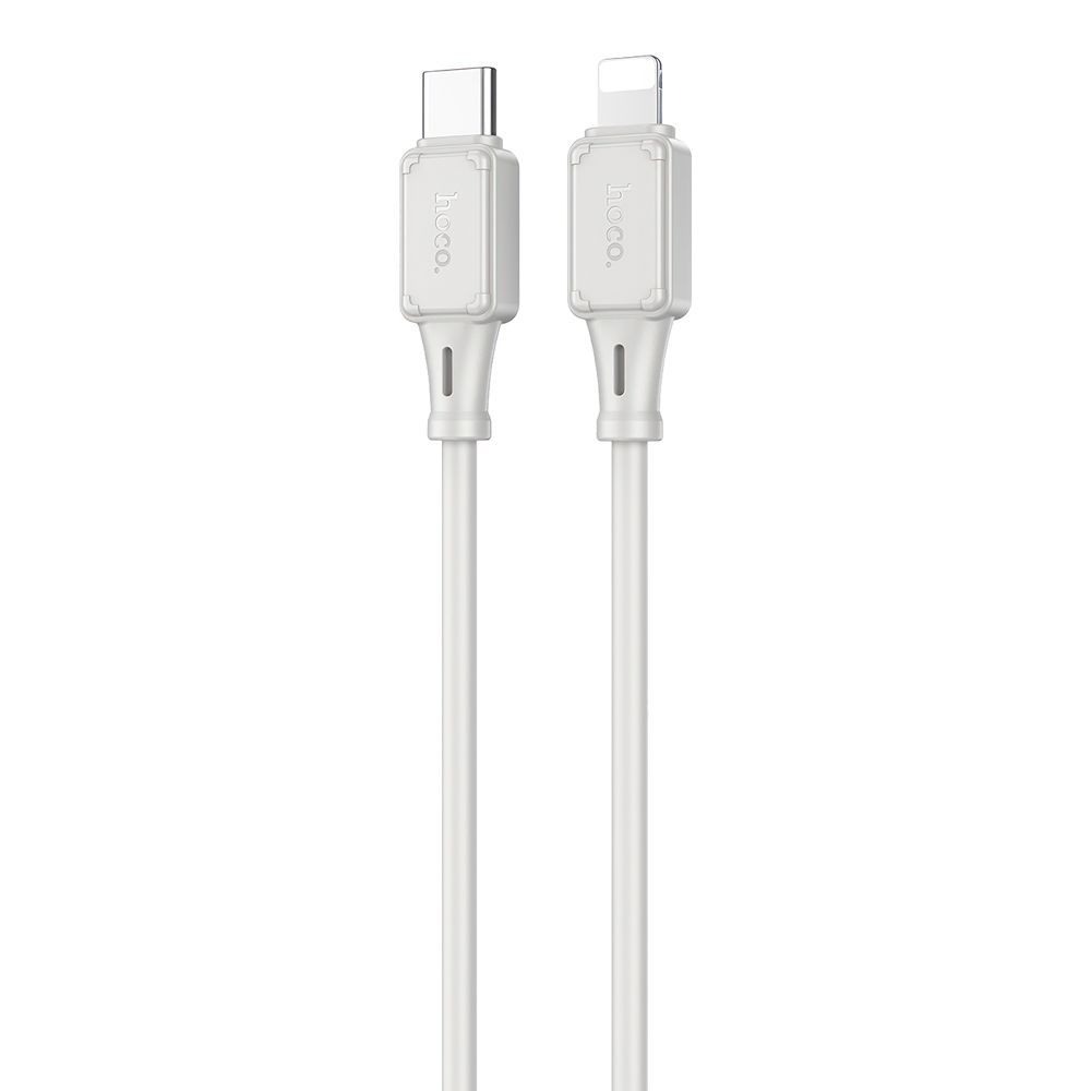 USB-C кабель HOCO X101 Assistant Lightning 8-pin, 3А, PD27W, 1м, силикон (серый)