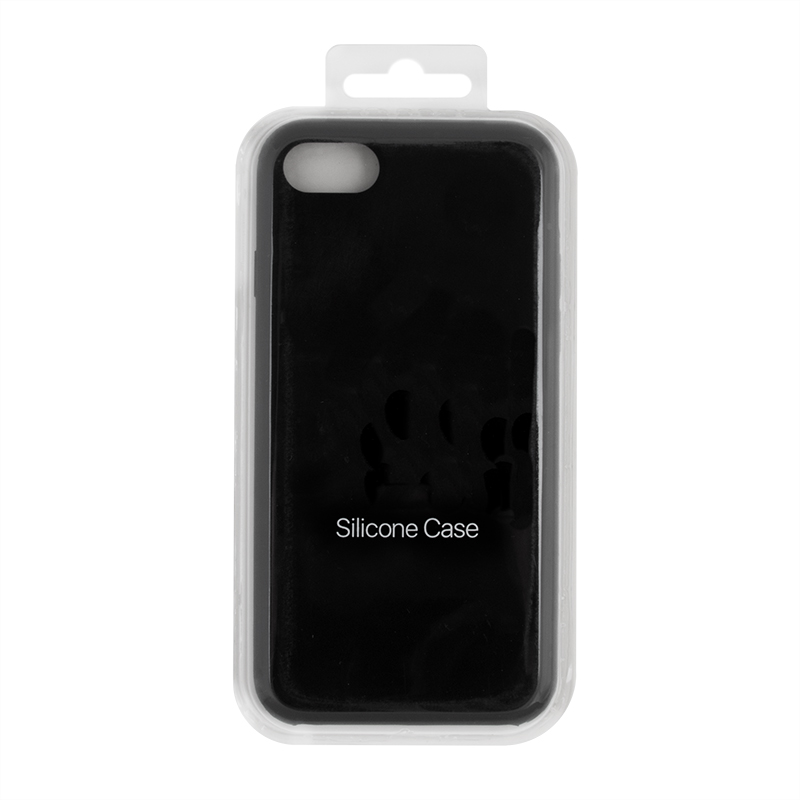 Силиконовый чехол "Silicone Case" для iPhone SE 2/8/7 (черный, блистер)