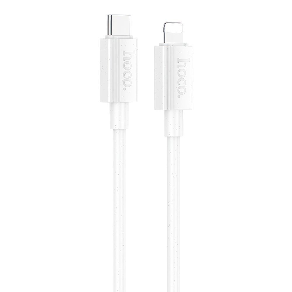 USB-C кабель HOCO X107 Favor Lightning 8-pin, 3А, PD27W, 1м, PVC (белый)