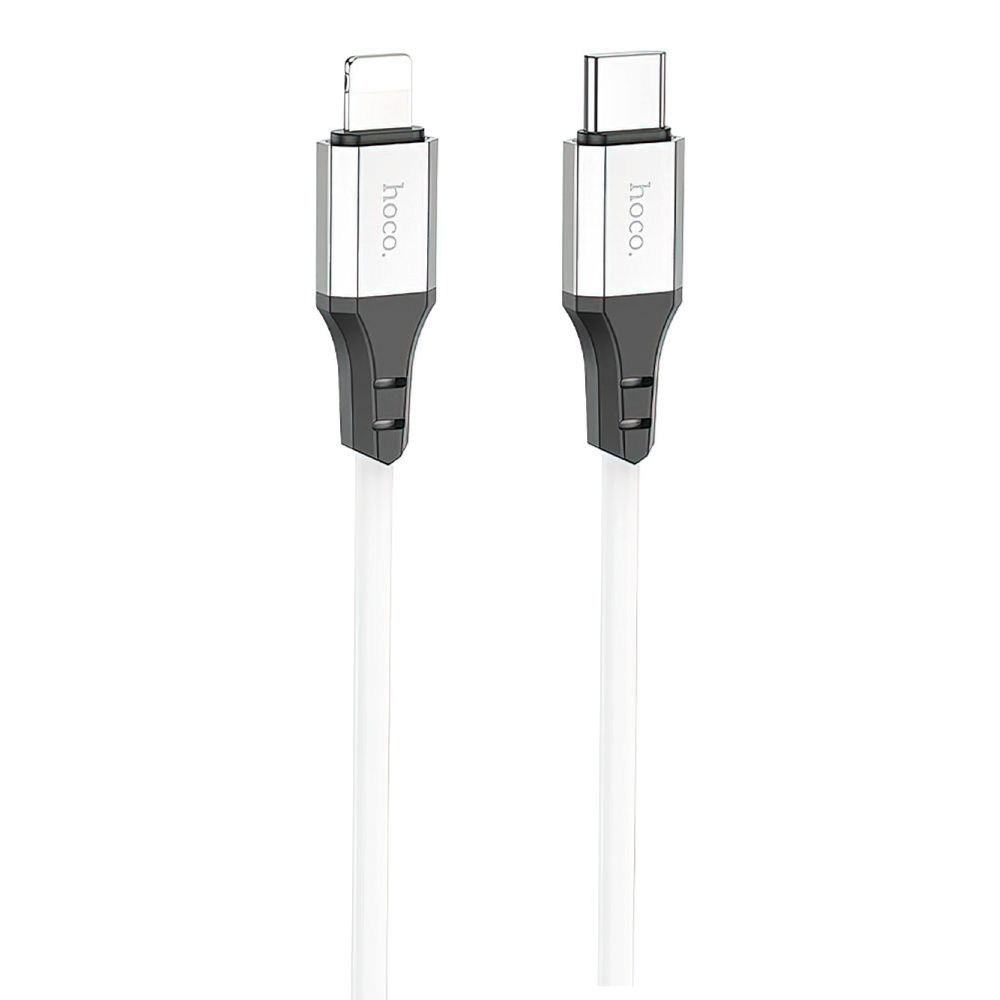 USB-C кабель HOCO X86 Spear Lightning 8-pin, 3А, PD20W, 1м, силикон (белый)