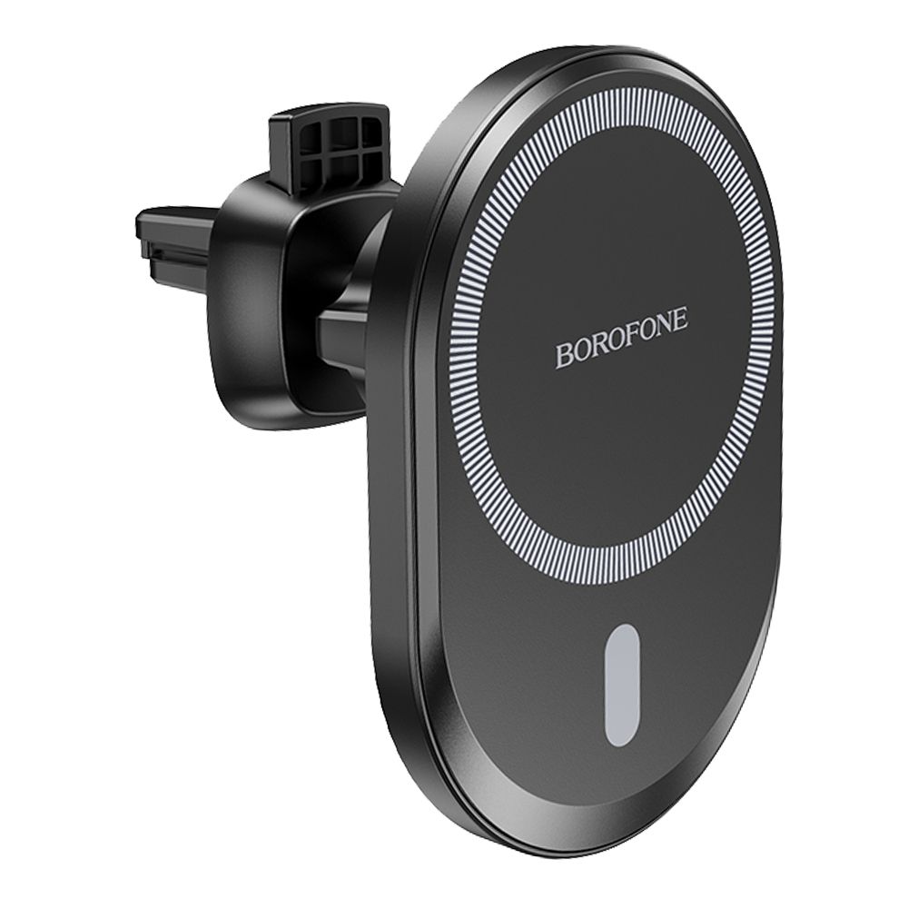 Держатель в авто с БЗУ BOROFONE BH201 Magnetic магнитный, в воздуховод, 15W (черный)
