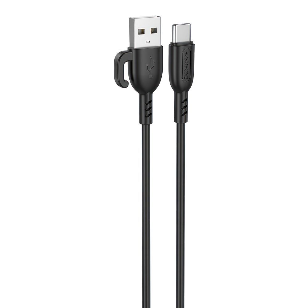 USB кабель BOROFONE BX91 Symbol Type-C, 3А, 1м, PVC (черный)