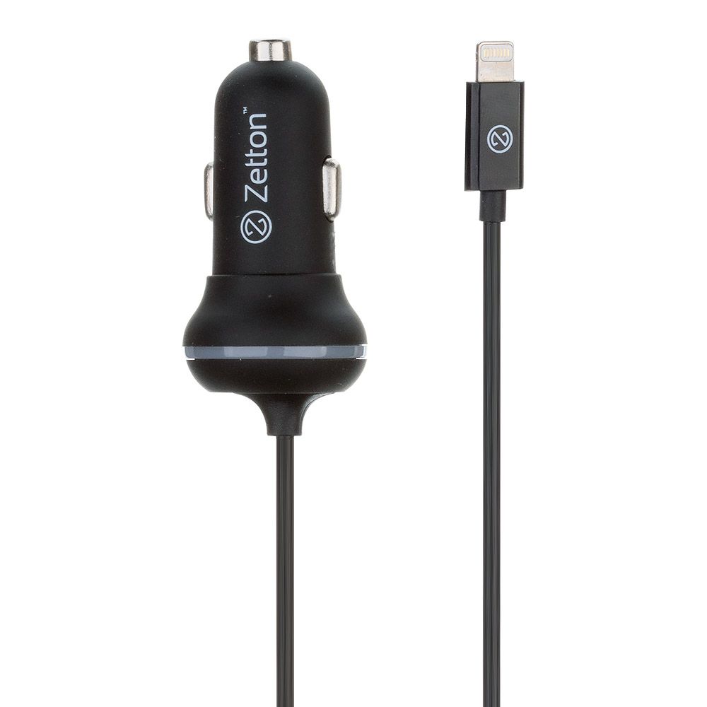 АЗУ с кабелем для Lightning 8-pin и выходом USB ток зарядки 2.1А Zetton (ZTCC2AA8)