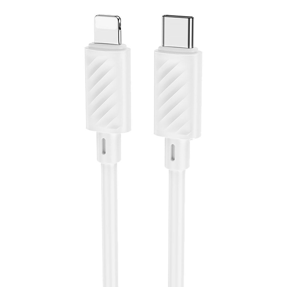 USB-C кабель HOCO X88 Gratified Lightning 8-pin, 3А, PD20W, 1м, PVC (белый)