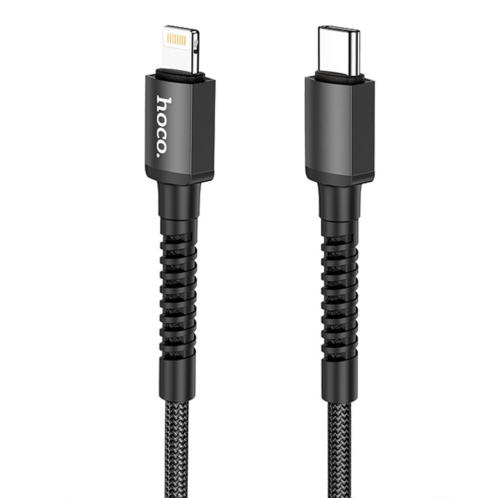 USB-C кабель HOCO X71 Especial Lightning 8-pin, 3А, PD20W, 1м, нейлон (черный)