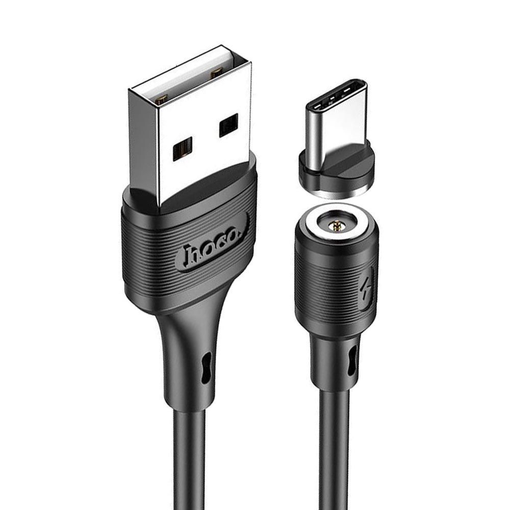 USB кабель HOCO X52 Sereno Magnetic Type-C, 3А, магнитный, 1м, PVC (черный)