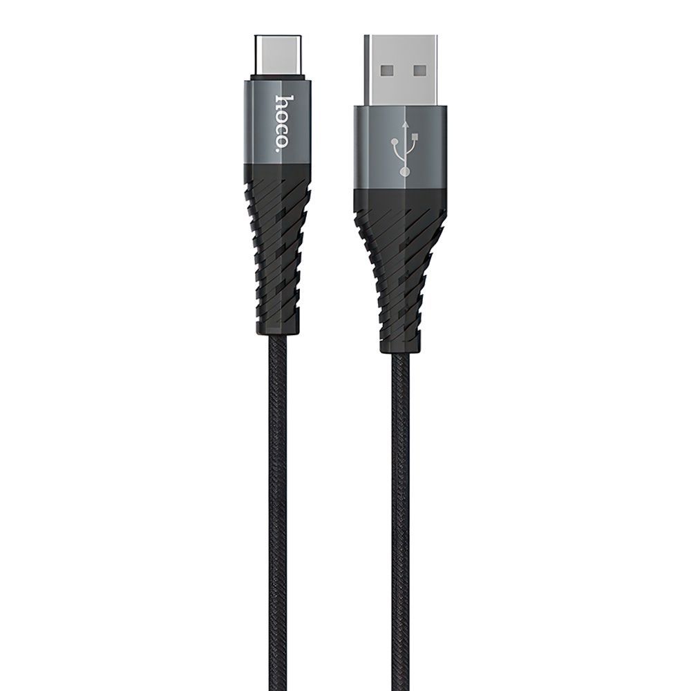 USB кабель HOCO X38 Cool Type-C, 3А, 1м, нейлон (черный)