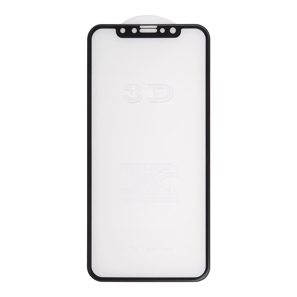 Защитное стекло "LP" для iPhone 11 Pro/X/Xs Tempered Glass 3D с рамкой 0,33 мм, 9H (ударопрочное/черное)