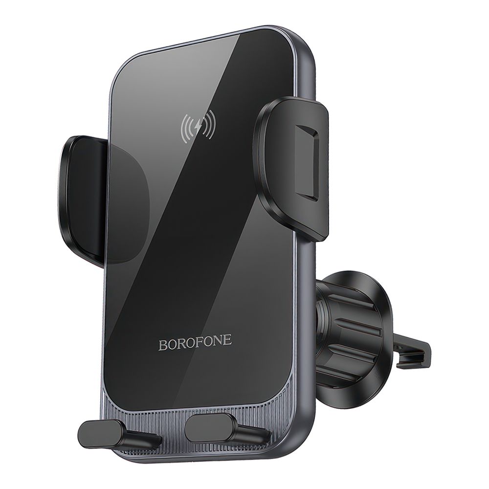 Держатель в авто с БЗУ BOROFONE BH220 Leader автозажим, в воздуховод, 15W (черный)