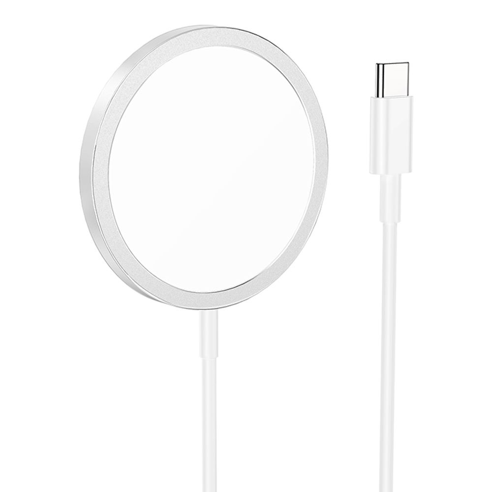 Беспроводное ЗУ HOCO CW47 для смартфона и iWatch, 15W, магнитное, 1м (белый)