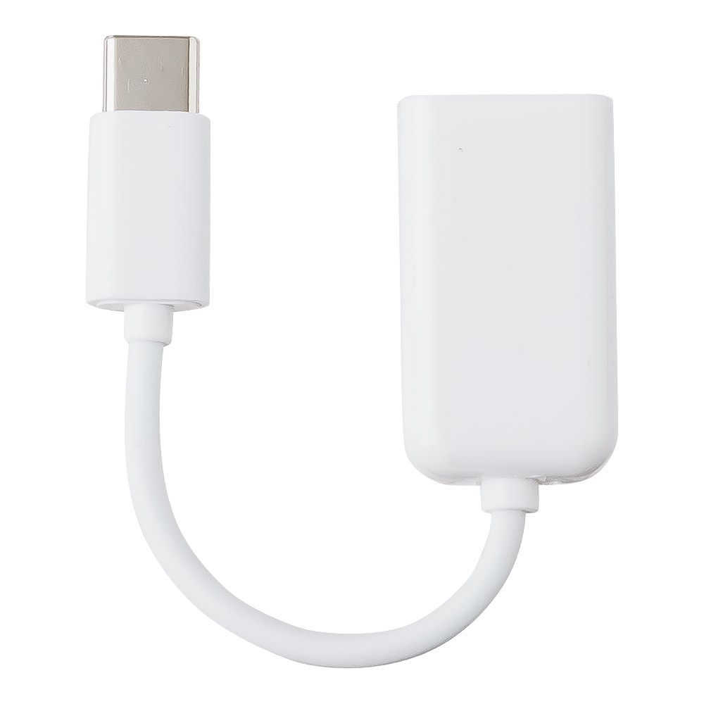 USB OTG адаптер на разъем USB Type-C пластиковый разъем (белый/европакет)