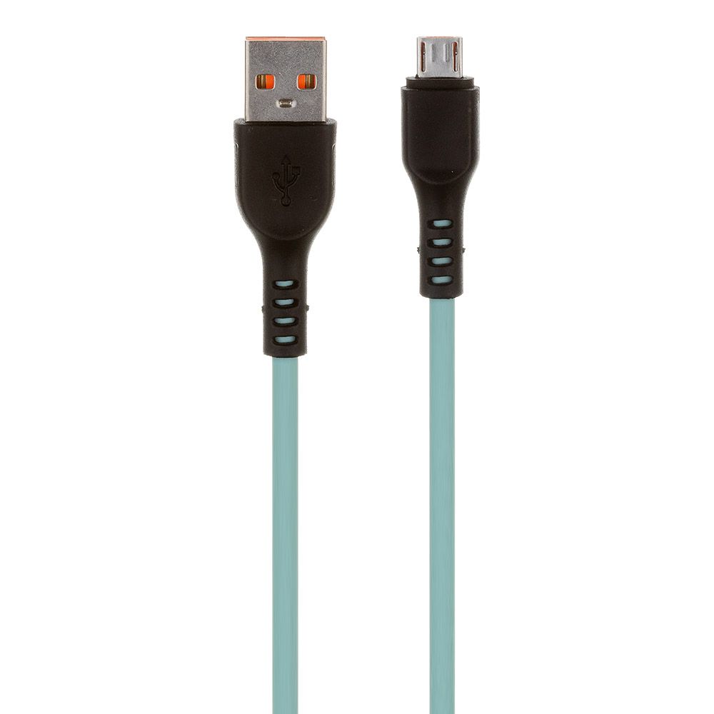 USB кабель "LP" Micro USB "Extra" TPE (бирюзовый/коробка)