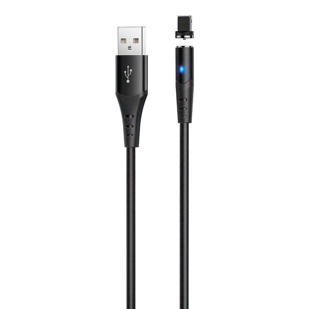 USB кабель HOCO X60 Honorific Lightning 8-pin, магнитный, 1м, силикон (черный)