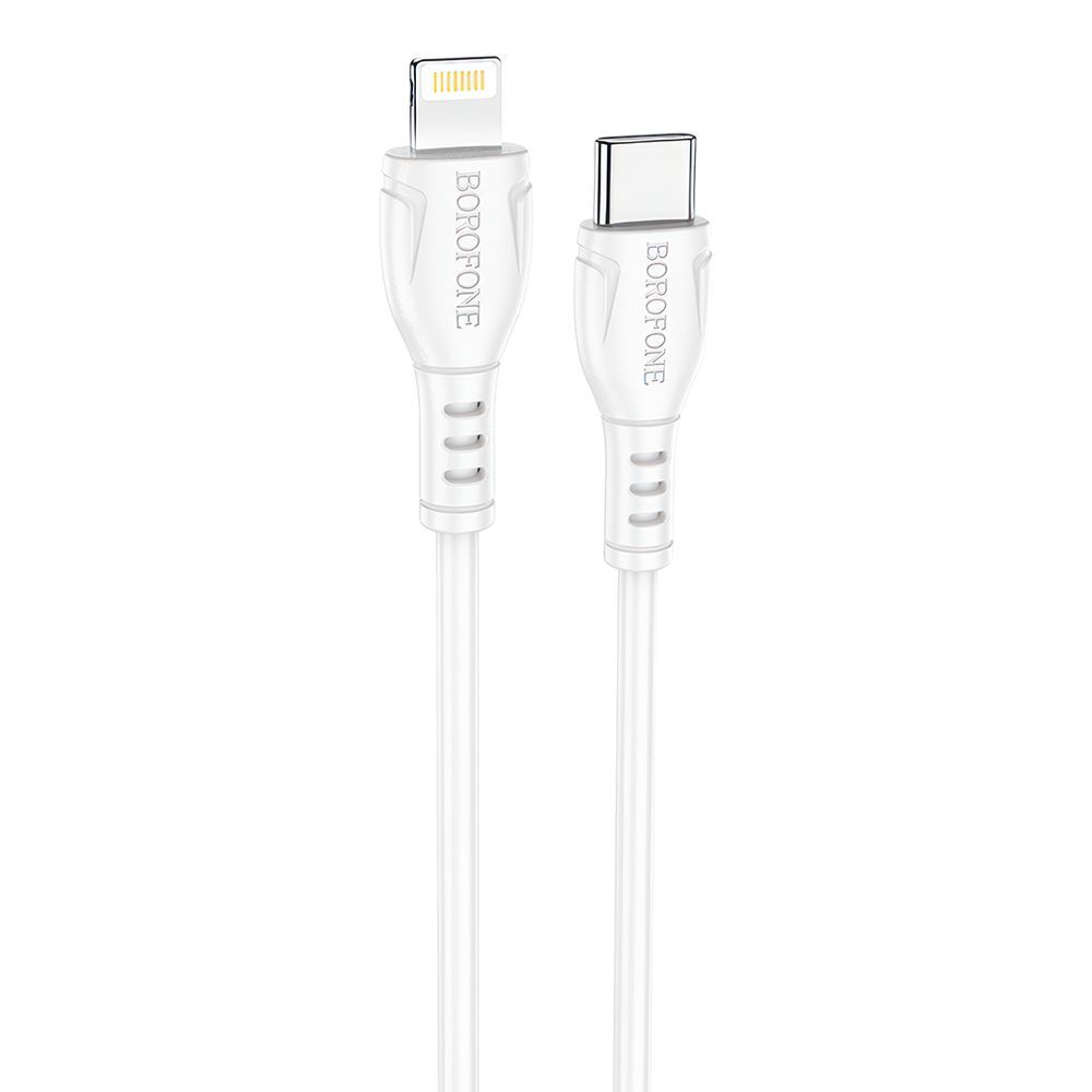USB-C кабель BOROFONE BX51 Triumph Lightning 8-pin, 2.4А, 12W, 1м, PVC (белый)