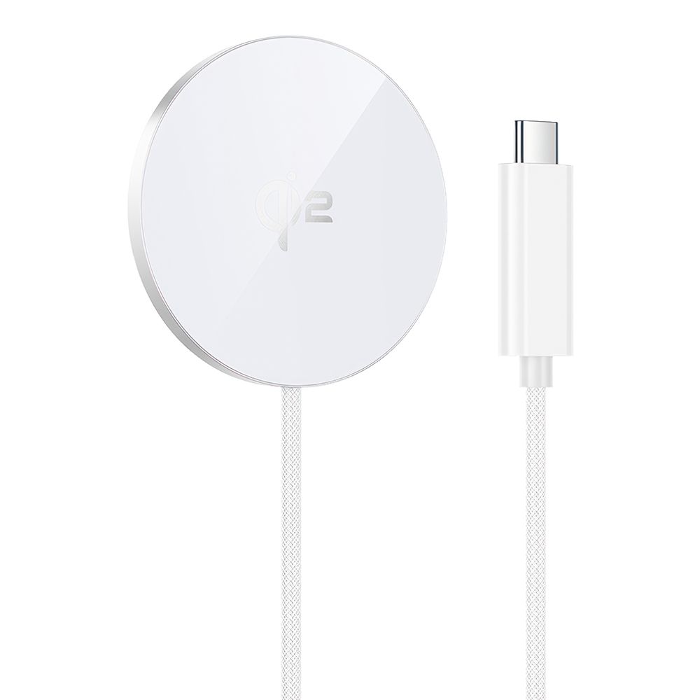 Беспроводное ЗУ HOCO CW63 Fast Qi2 для смартфона, 15W, магнитное, 1.2м (белый)