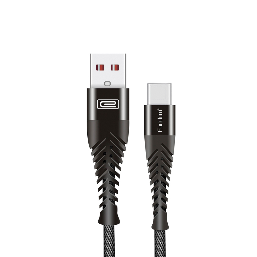 USB кабель Earldom EC-061M MicroUSB, 2.4А, 1м, нейлон (черный)