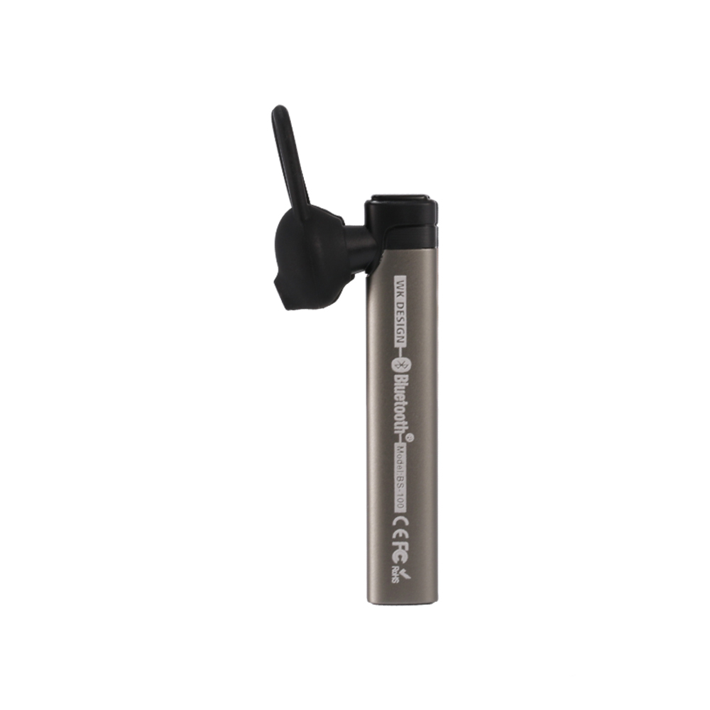 Bluetooth гарнитура WK BS100 BT 4.1, моно, внутриканальная (серебряный)