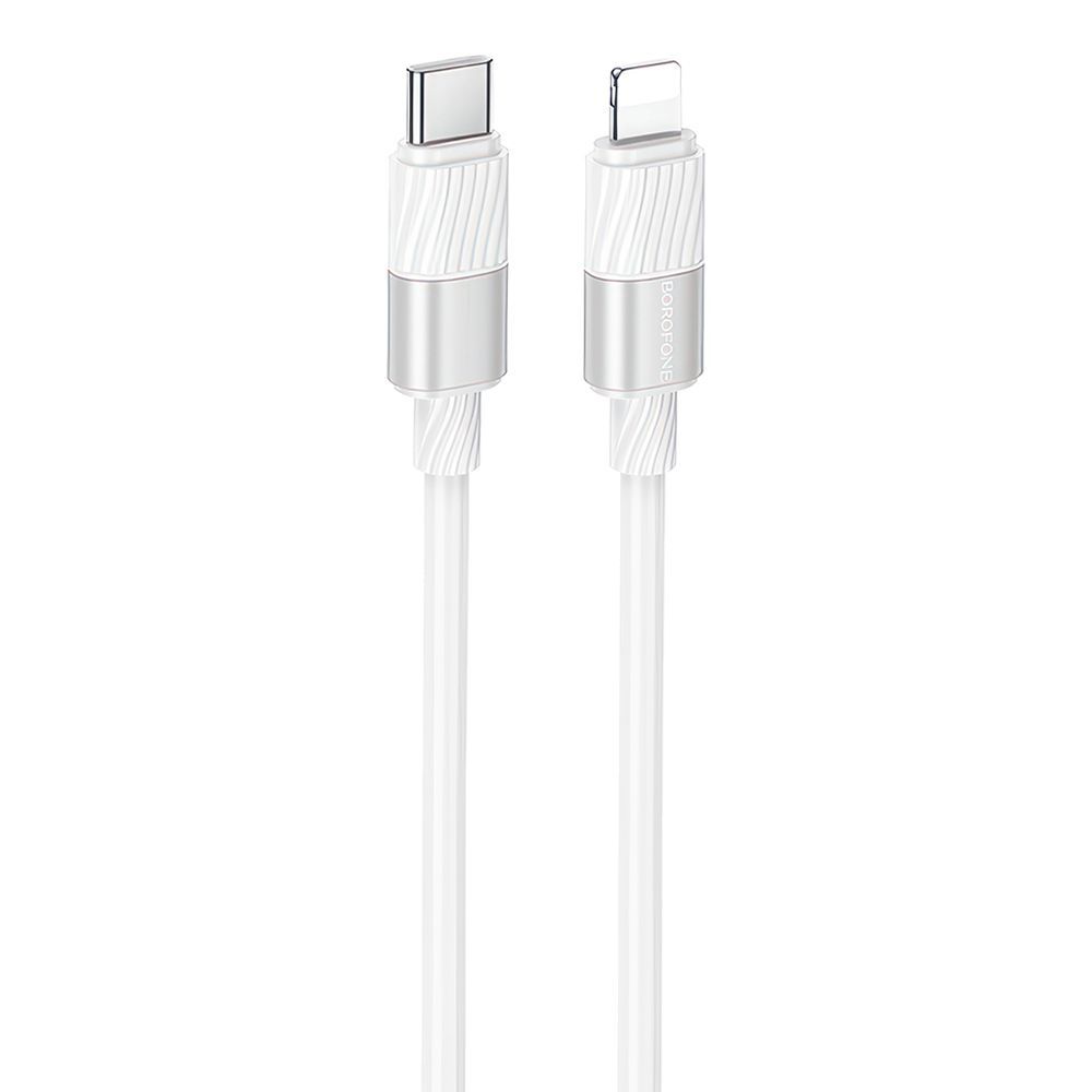 USB-C кабель BOROFONE BX106 Charge Lightning 8-pin, 3А, PD27W, 1м, PVC (белый)
