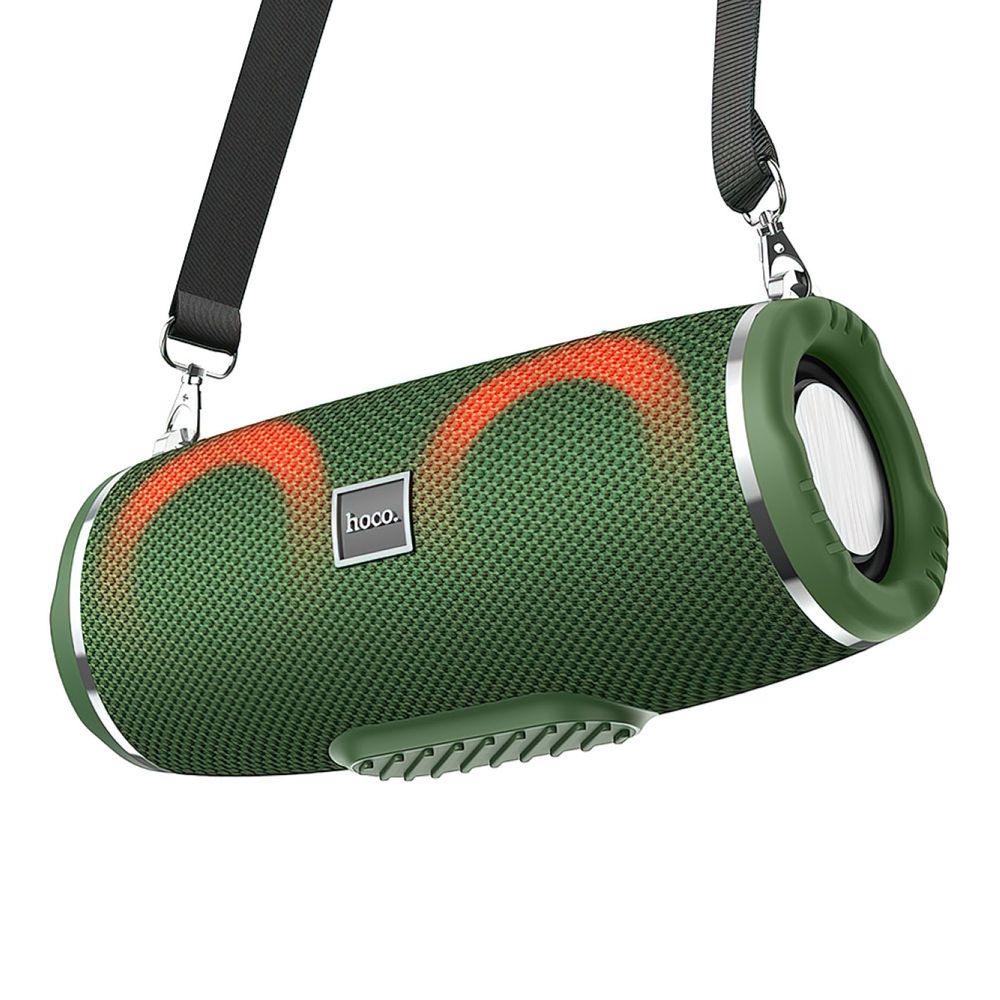 Bluetooth колонка HOCO HC12 Sports BT5.0, 2x5W, AUX/FM/microSD/MicroUSB/USB, RGB, громкость +/- (зеленый)
