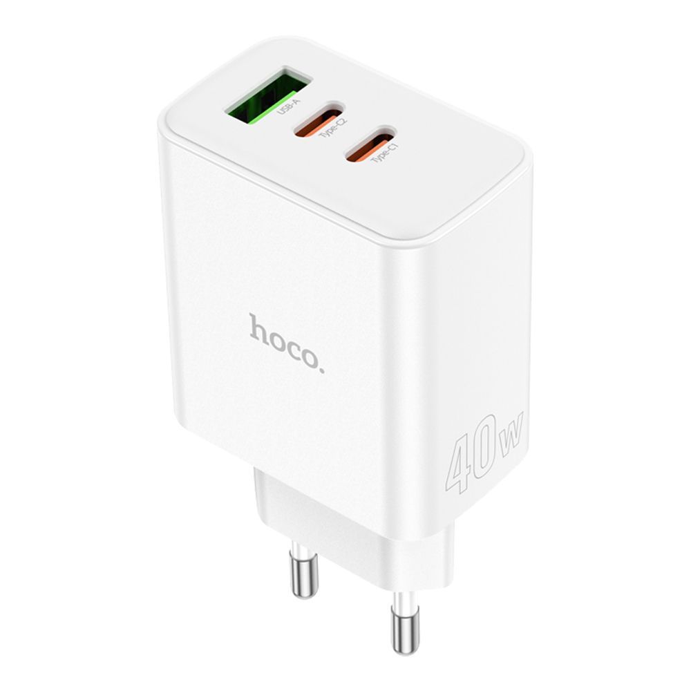 СЗУ HOCO C126A Pure 1xUSB, 2xUSB-C, 3А, PD40W, QC3.0, GaN (белый)
