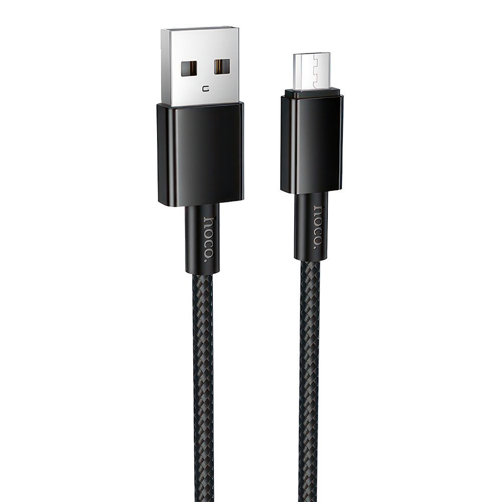 USB кабель HOCO X119 Energy MicroUSB, 2.4А, 1м, нейлон (черный)