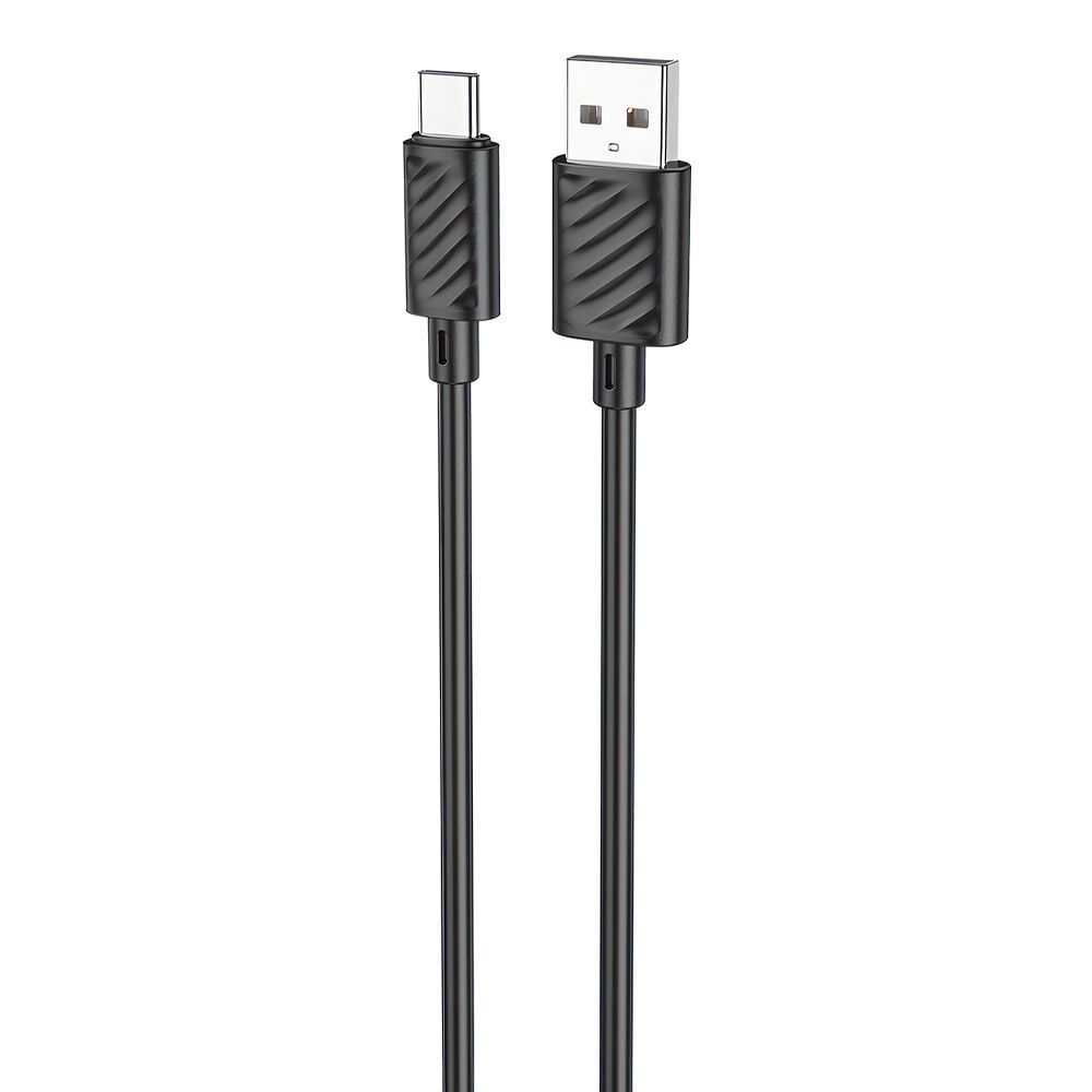 USB кабель HOCO X88 Gratified Type-C, 3А, 1м, PVC (черный)